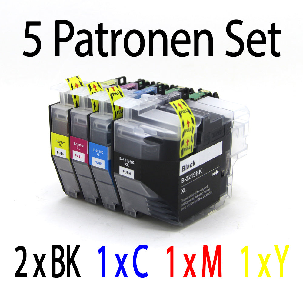 5 Stück Druckerpatronen kompatibel zu Brother LC-3219 für den Drucker Brother MFC-J6530DW. Mit unserer Eigenmarke Kupri bieten wir euch eine XXL Variante der Druckerpatrone LC-3219 an. Unsere kompatible Druckerpatrone bietet eine sehr hohe Füllmenge und somit eine sehr hohe Druckleistung für denen Brother MFC-J6530DW. Sparen Sie mit unserer Kupri Druckerpatrone für den Brother MFC-J6530DW einen großteil Ihrer Druckkosten ein.