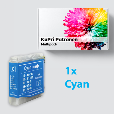 KuPri XXL Druckerpatrone für Brother DCP-770CW kompatbel zu LC-1000C Cyan Blau