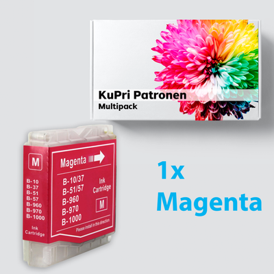 KuPri XXL Druckerpatrone für Brother MFC-885CW kompatbel zu LC-1000M Magenta Rot