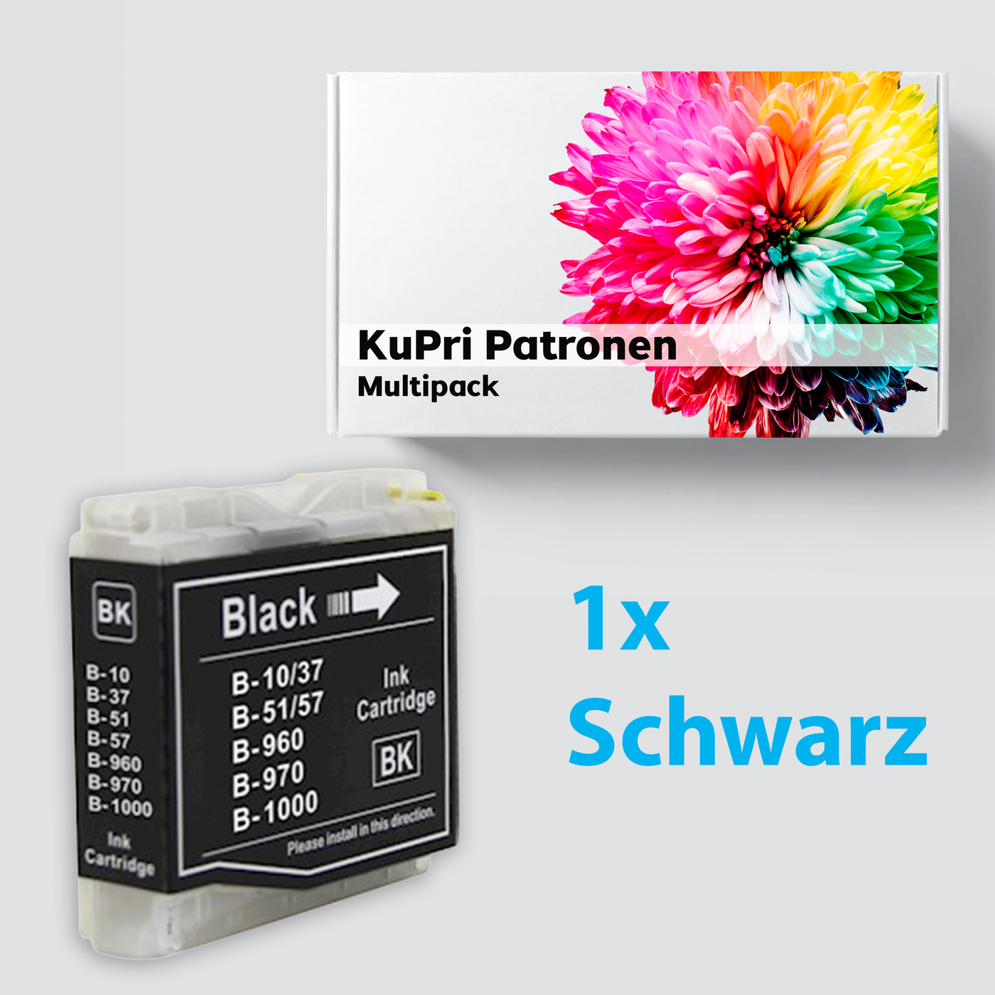 KuPri XXL Druckerpatrone für Brother DCP-750CW kompatbel zu LC-1000BK Black Schwarz