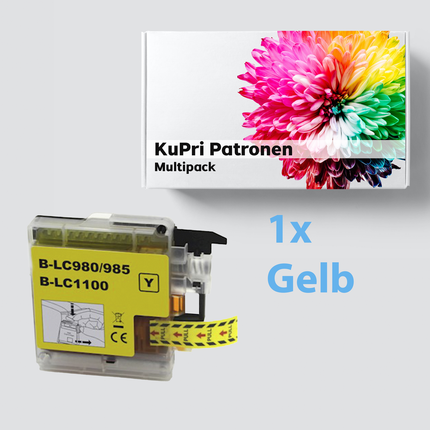 KuPri XXL Druckerpatrone für Brother MFC-J220 kompatbel zu LC-985Y Yellow Geld