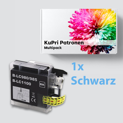 KuPri XXL Druckerpatrone für Brother MFC-6890CDW kompatbel zu LC-1100BK Black Schwarz