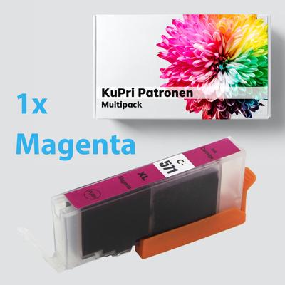 KuPri XXL Druckerpatrone für Canon Pixma TS5055 CLI571M Rot Magenta