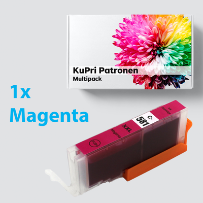 KuPri XXL Druckerpatrone für Canon Pixma TS9100 Serie CLI581M Rot Magenta