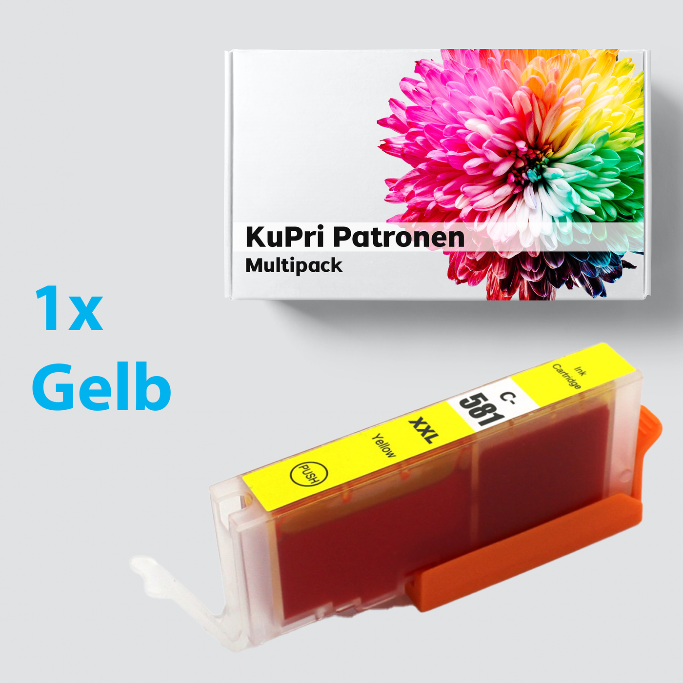 KuPri XXL Druckerpatrone für Canon Pixma TS6240 CLI581Y Gelb Yellow