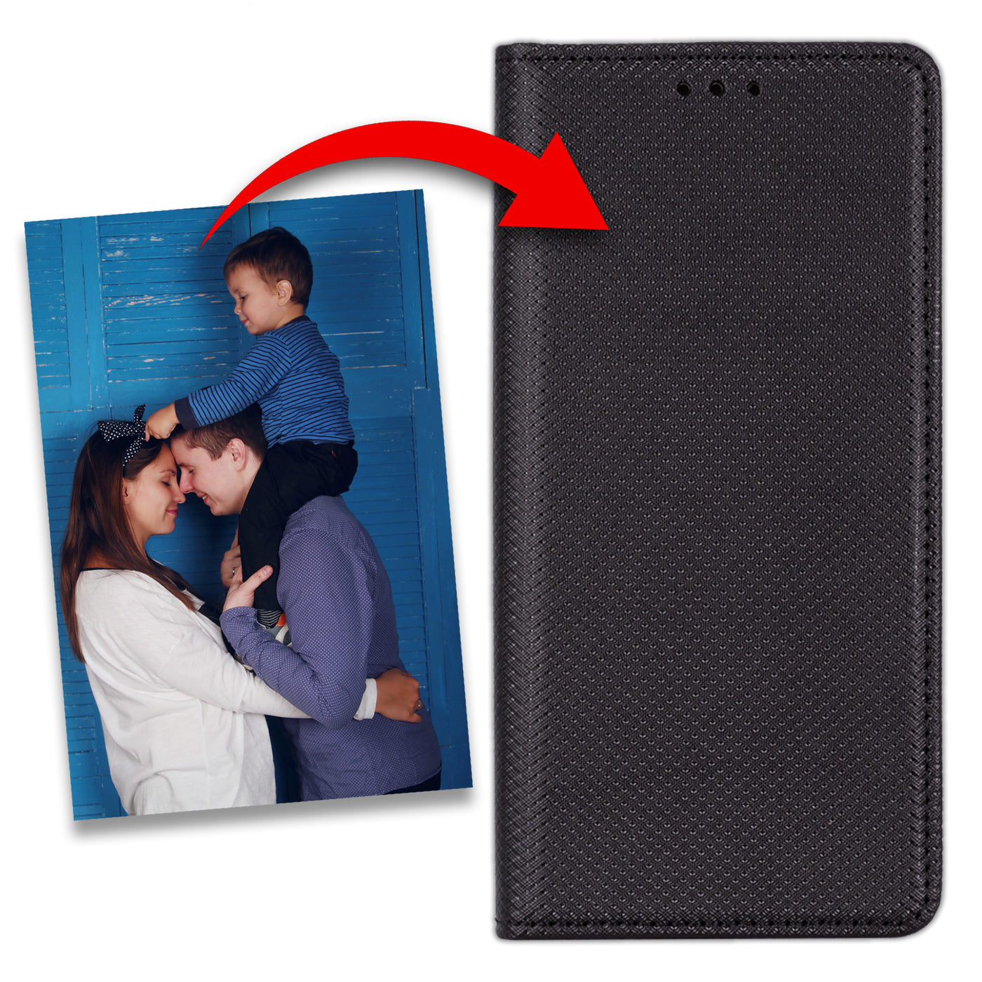 Handyhülle für Huawei P30 personalisierte Hülle mit eigenem Bild Motiv Design Smart Magnet Klapphülle