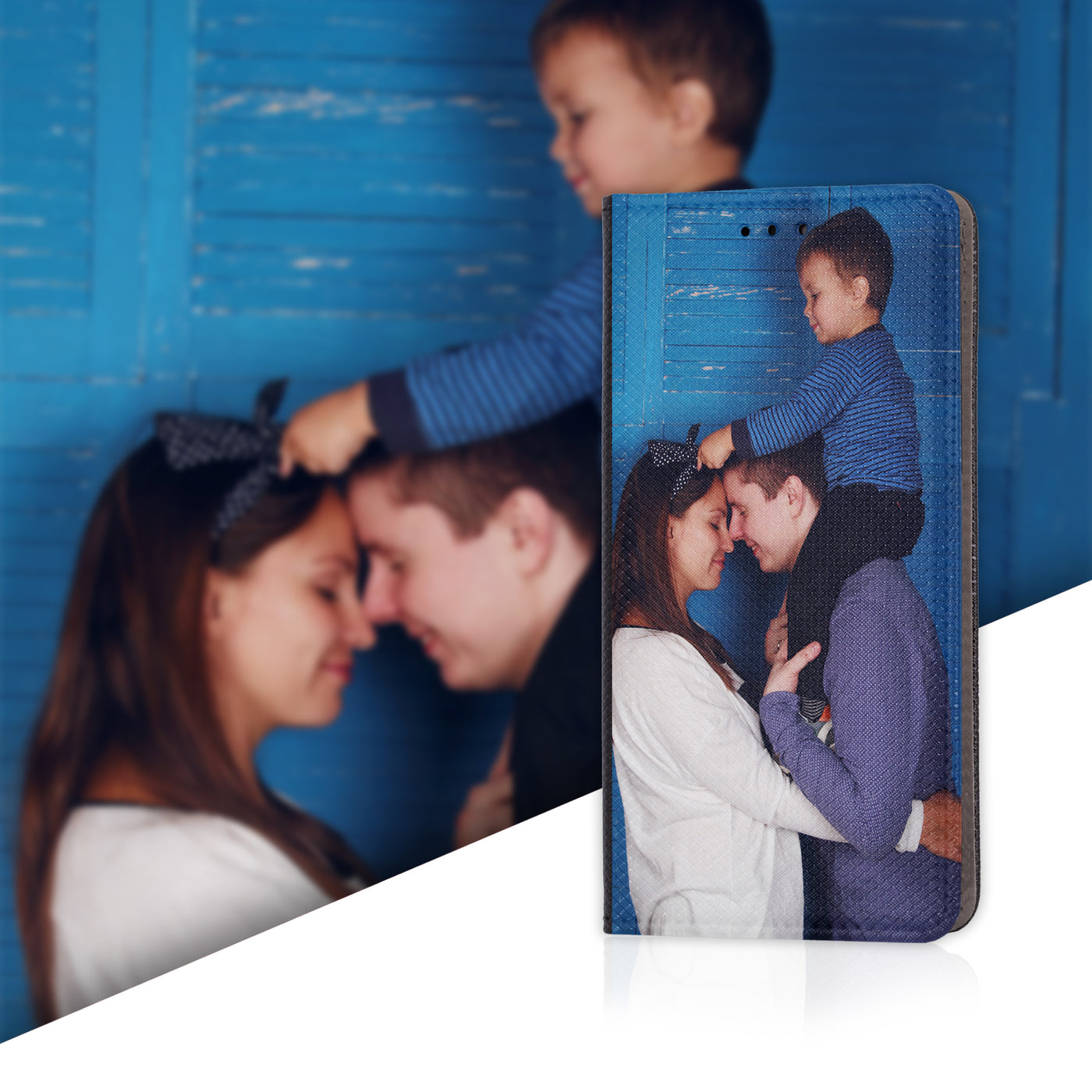 Handyhülle für iPhone X personalisierte Hülle mit eigenem Bild Motiv Design Smart Magnet Klapphülle