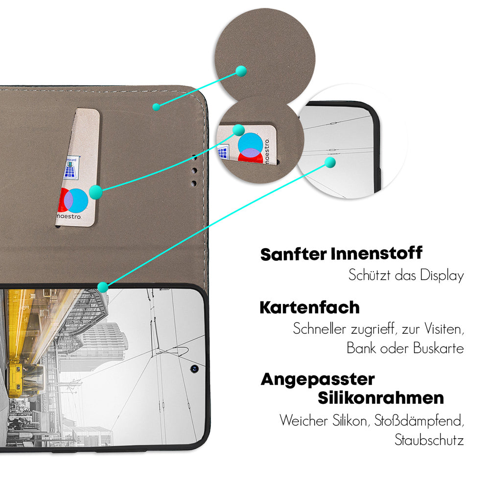 Hülle mit deinem Wunschmotiv für Huawei P Smart 2019 Handyhülle personalisiert mit eigenem Motiv Design Bild Smart Magnet Flipcase zum klappen