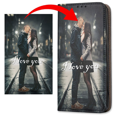 Personalisierte Handyhülle für Huawei P40 Lite E Hülle mit eigenem Design Bild Motiv Smart Magnetic Klapphülle