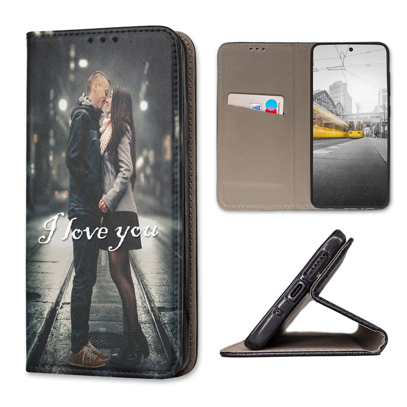 Personalisierte Handyhülle für Samsung Galaxy M51 Hülle mit eigenem Design Bild Motiv Smart Magnetic Klapphülle