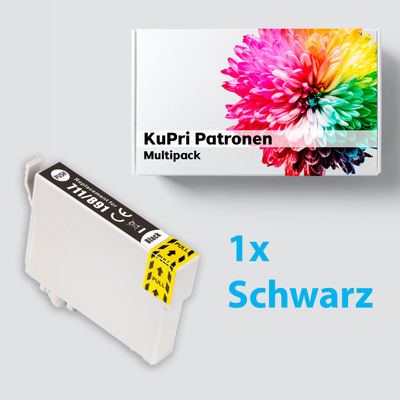 KuPri XXL Druckerpatrone für Epson Stylus SX110 kompatbel zu T0711 Black Schwarz