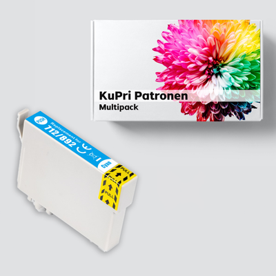 KuPri XXL Druckerpatrone für Epson Stylus SX110 kompatbel zu T0712 Cyan Blau