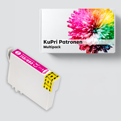 KuPri XXL Druckerpatrone für Epson Stylus SX110 kompatbel zu T0713 Magenta Rot