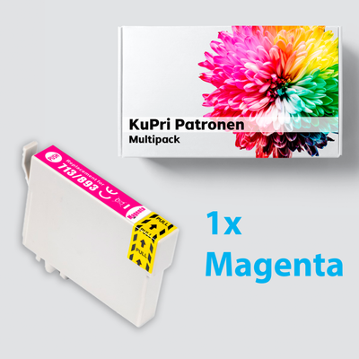 KuPri XXL Druckerpatrone für Epson Stylus SX110 kompatbel zu T0713 Magenta Rot