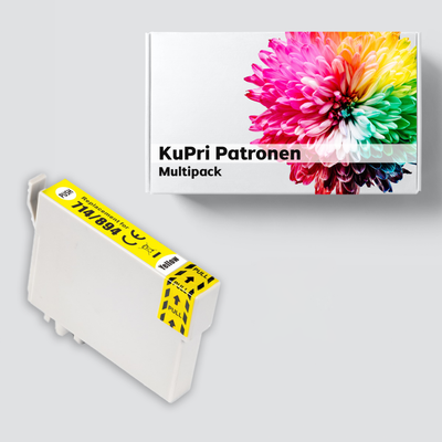 KuPri XXL Druckerpatrone für Epson Stylus DX5000 kompatbel zu T0714 Yellow Gelb