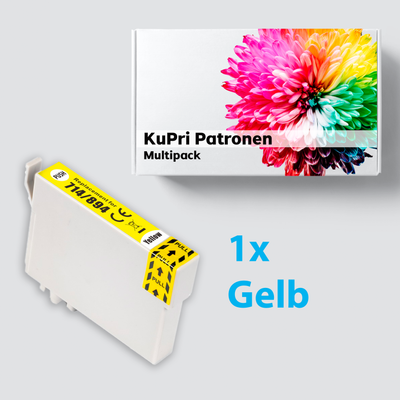 KuPri XXL Druckerpatrone für Epson Stylus DX5000 kompatbel zu T0714 Yellow Gelb