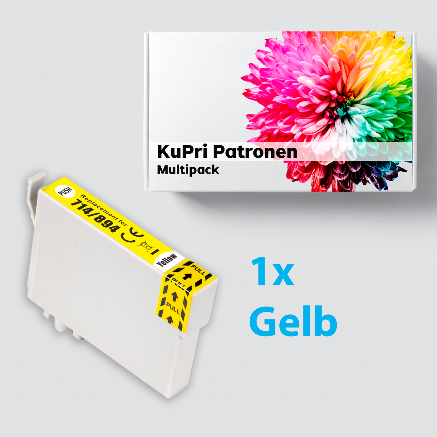 KuPri XXL Druckerpatrone für Epson Stylus SX200 kompatbel zu T0714 Yellow Gelb