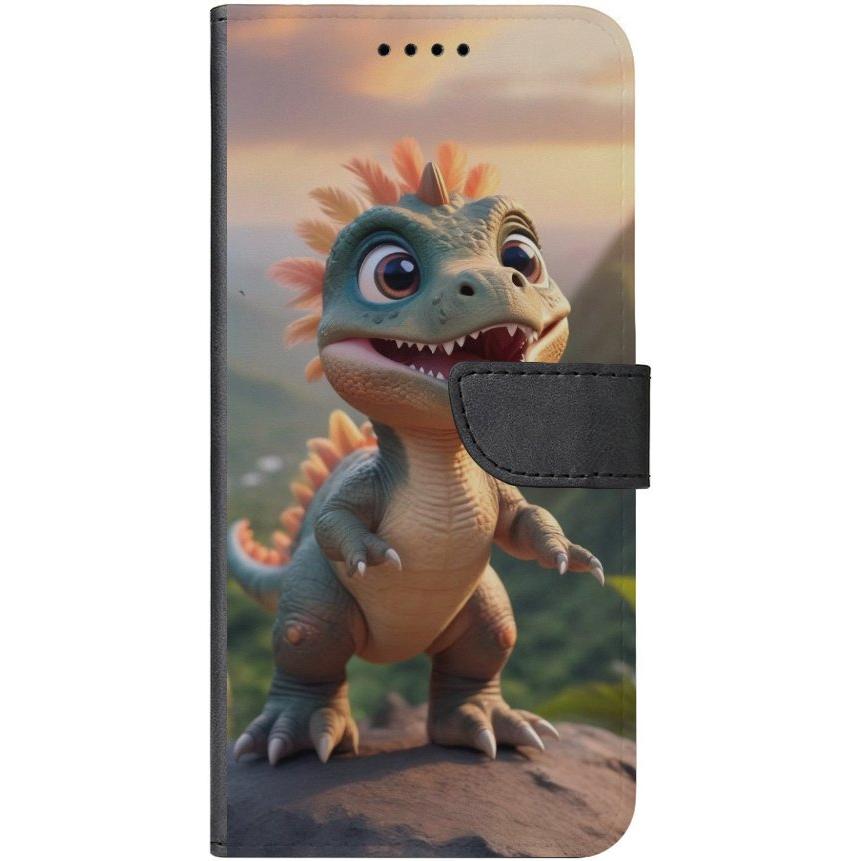 iPhone 15 Pro Max Handyhülle aus Kunstleder mit Lasche Motiv 31 ´Baby Drache - personalisierbar