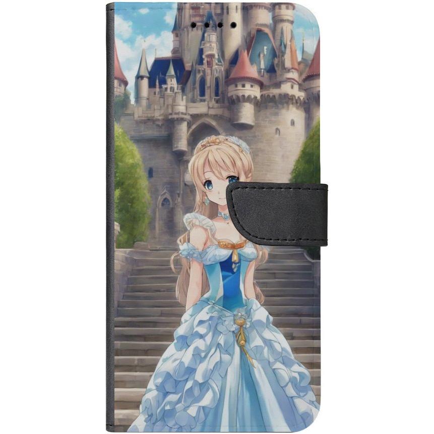 iPhone 15 Pro Max Handyhülle aus Kunstleder mit Lasche Motiv 9 Cartoon Prinzessin - personalisierbar